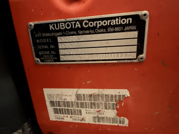 2018 Kubota KX033-4 Excavator Mini