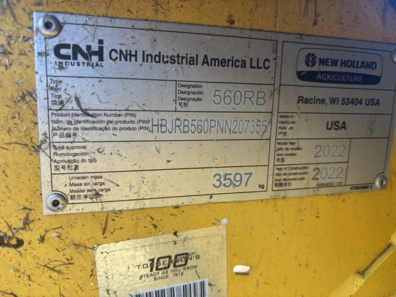 2022 New Holland Rollbelt 560 Baler/Round