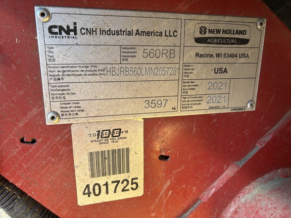 2021 New Holland Rollbelt 560 Baler/Round