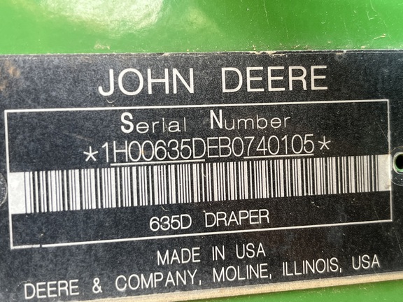 2011 John Deere 635D Header Combine