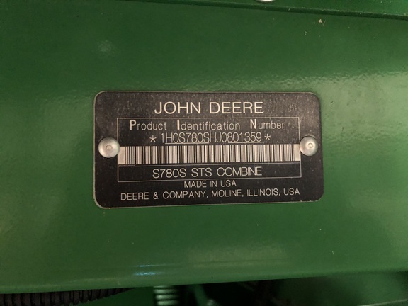 2018 John Deere S780 Combine