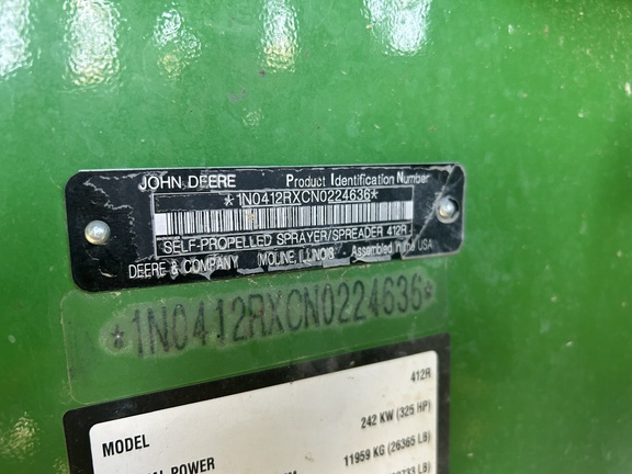 2022 John Deere 412R Sprayer/High Clearance