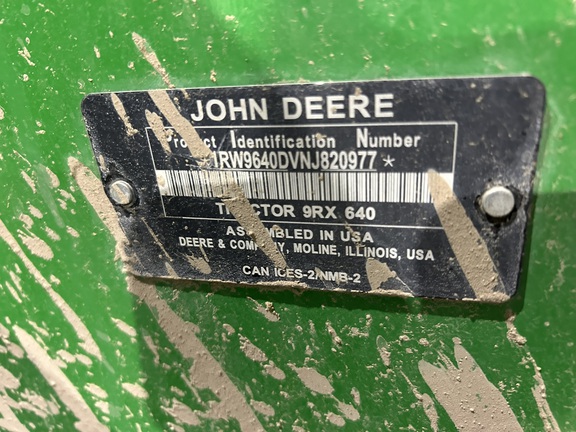 2022 John Deere 9RX 640 Tractor Rubber Track