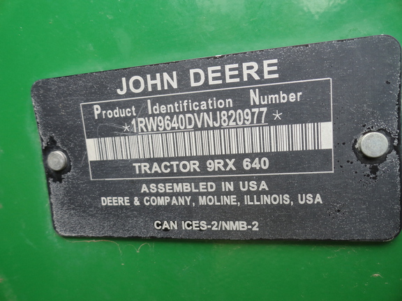 2022 John Deere 9RX 640 Tractor Rubber Track
