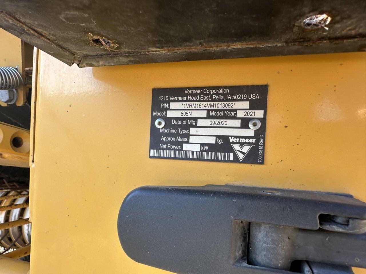 2021 Vermeer 605N Baler/Round