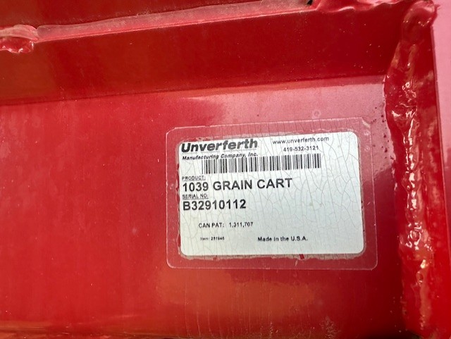 2014 Unverferth 1039 Grain Cart