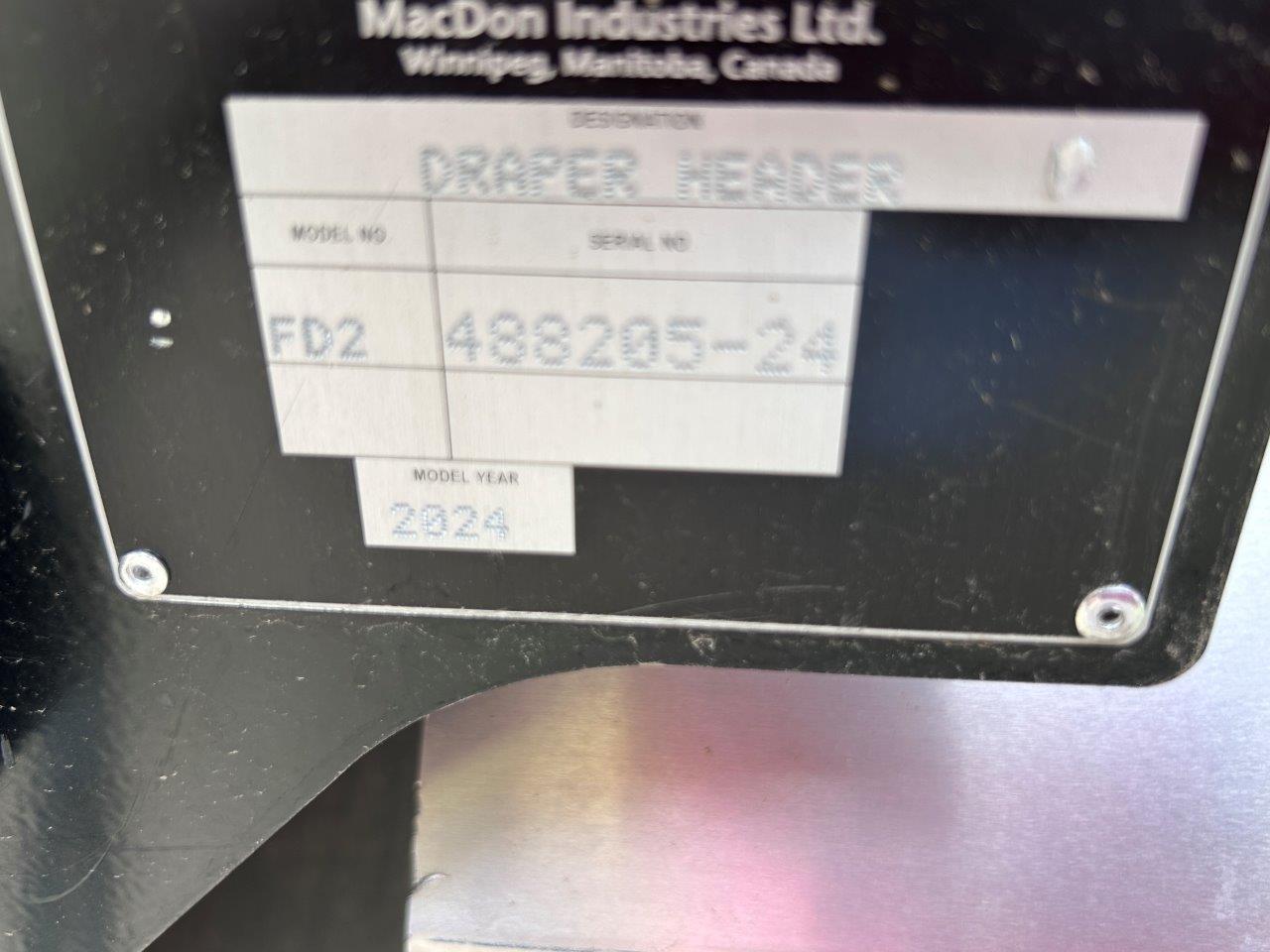 2024 MacDon FD250 Header Draper