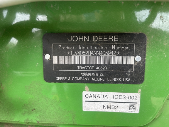 2022 John Deere 4052R Tractor Compact