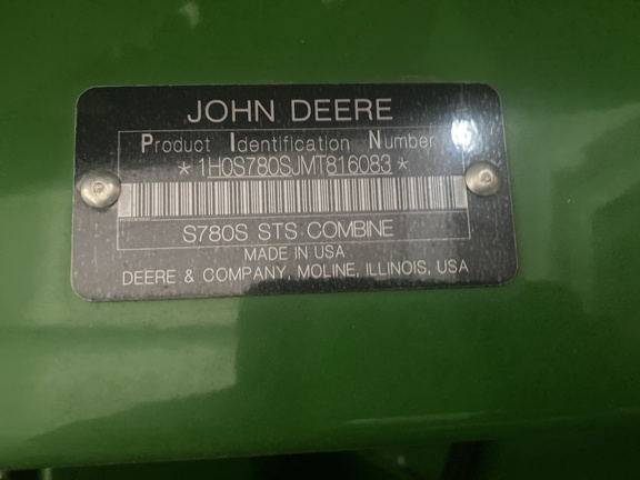 2021 John Deere S780 Combine