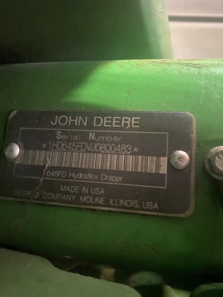 2018 John Deere 645FD Header Combine