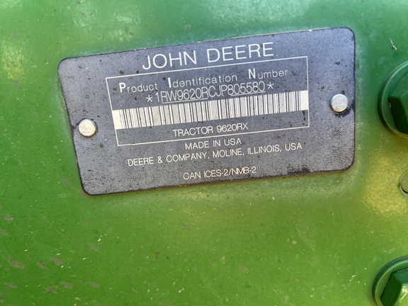 2018 John Deere 9620RX Tractor Rubber Track