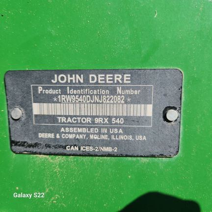 2023 John Deere 9RX 540 Tractor Rubber Track