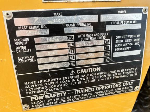 2020 Harlo HP6500 Forklift