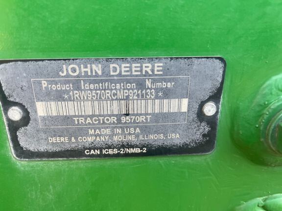 2021 John Deere 9570RT Tractor Rubber Track