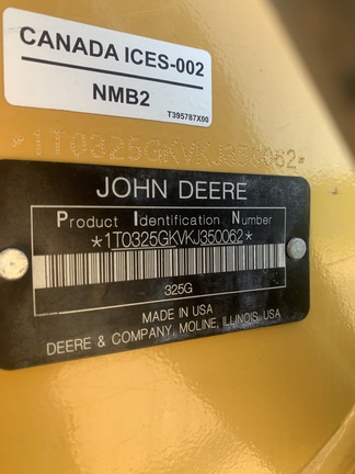 2019 John Deere 325G Compact Track Loader