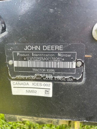 2019 John Deere 1025R Tractor Compact