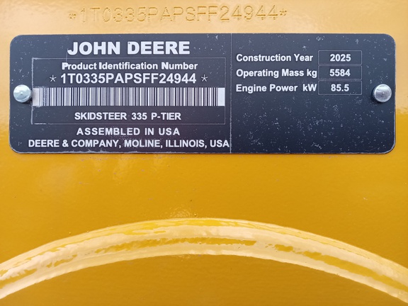 2025 John Deere 335 P Compact Track Loader