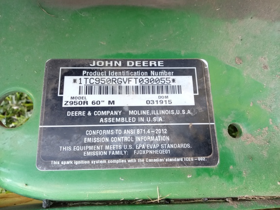 2015 John Deere Z950R Mower/Zero Turn