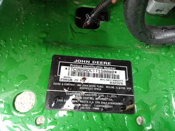 2025 John Deere Z985R Mower/Zero Turn