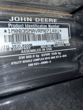 2024 John Deere XUV 835M ATV