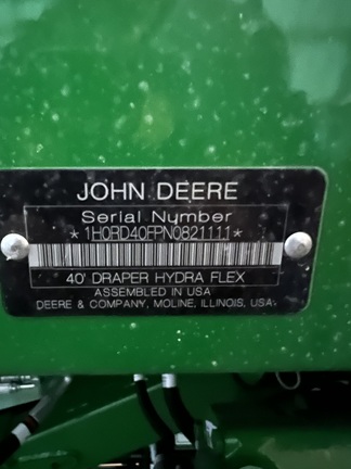 2022 John Deere RD40F Header Combine