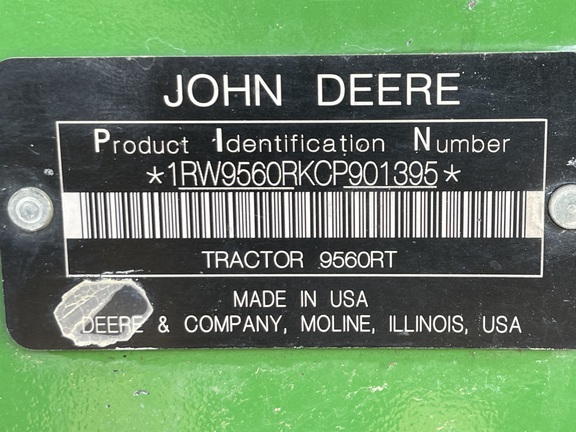 2012 John Deere 9560RT Tractor Rubber Track