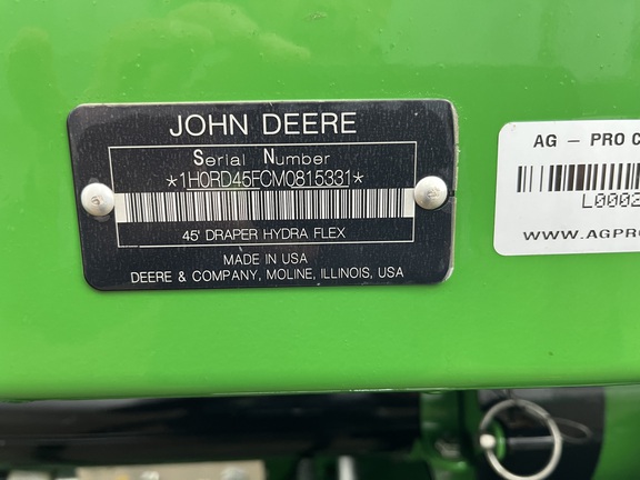 2021 John Deere RD45F Header Combine