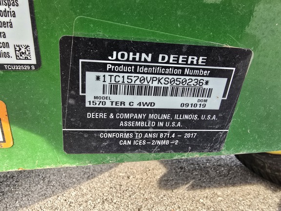 2019 John Deere 1570 Mower/Front Deck