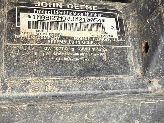 2018 John Deere XUV 865M ATV