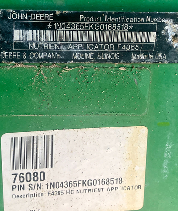 2016 John Deere F4365 Misc