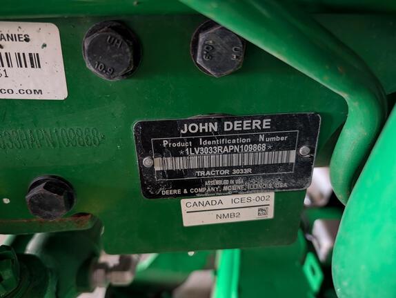 2023 John Deere 3033R Tractor Compact