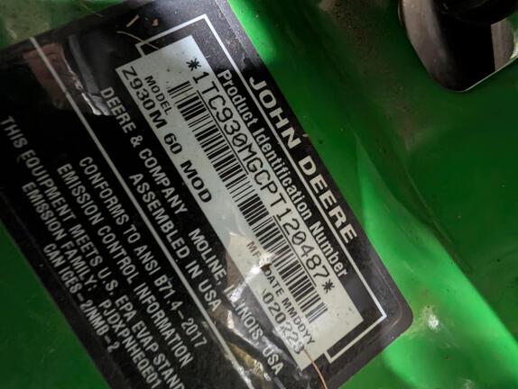 2023 John Deere Z930M Mower/Zero Turn