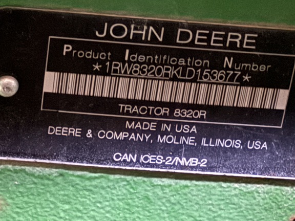 2020 John Deere 8320R Tractor