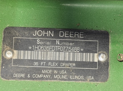 2015 John Deere 635FD Header Combine