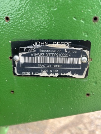 2013 John Deere 8310RT Tractor Rubber Track