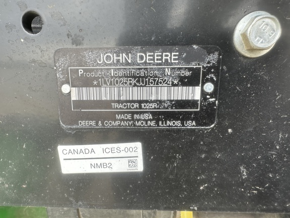2018 John Deere 1025R Tractor Compact
