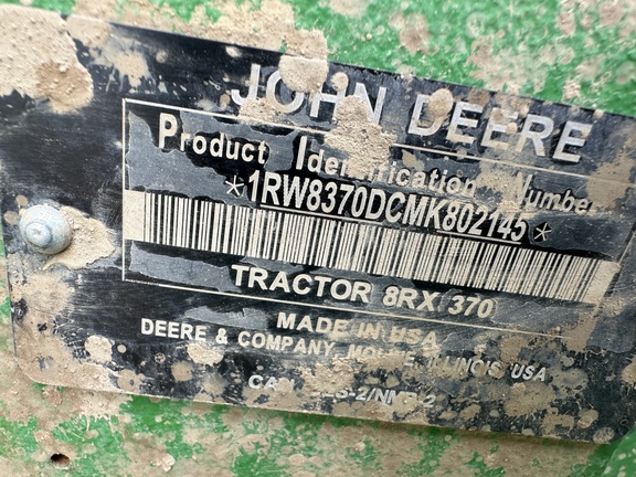 2021 John Deere 8RX 370 Tractor Rubber Track