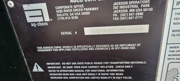 2009 RoGator SSC1084 Sprayer/High Clearance