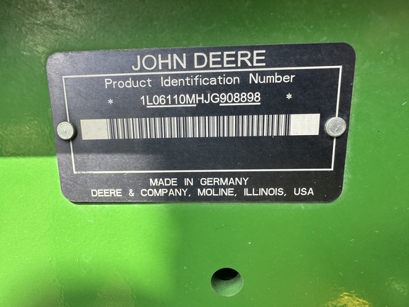 2018 John Deere 6110M Tractor