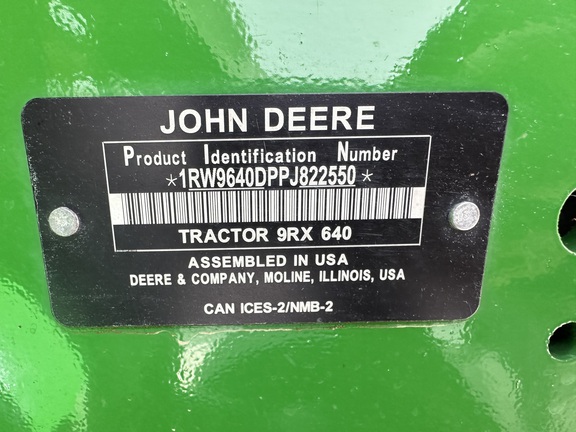 2023 John Deere 9RX 640 Tractor Rubber Track