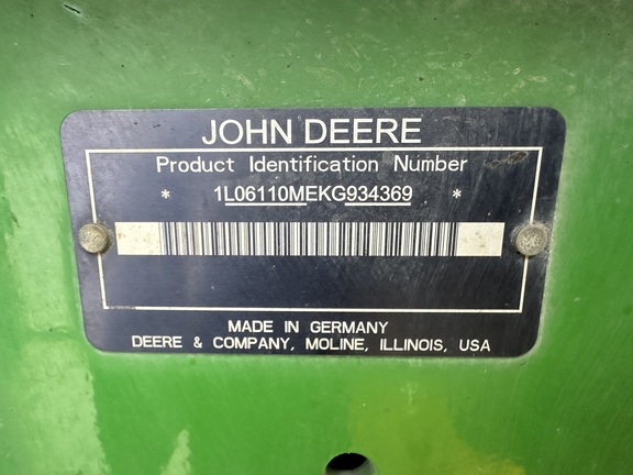 2019 John Deere 6110M Tractor