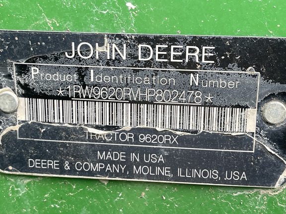 2017 John Deere 9620RX Tractor Rubber Track