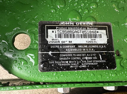 2016 John Deere Z950R Mower/Zero Turn