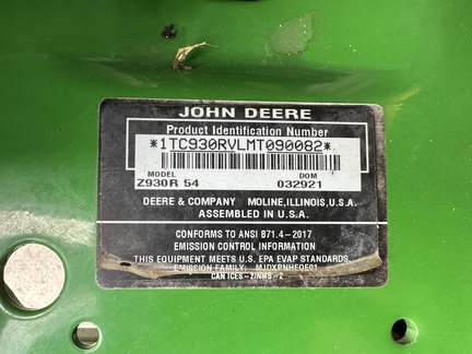 2021 John Deere Z930R Mower/Zero Turn