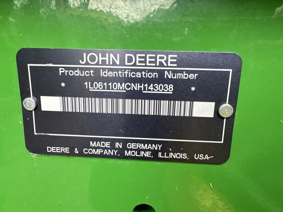 2022 John Deere 6110M Tractor