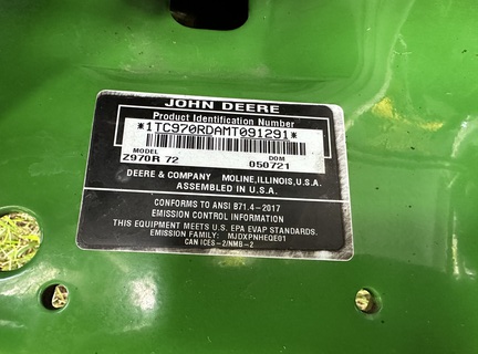 2021 John Deere Z970R Mower/Zero Turn