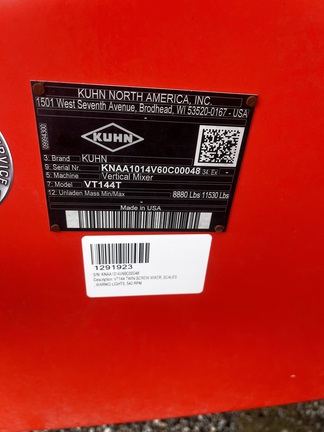 2020 Kuhn VT144 Grinder Mixer