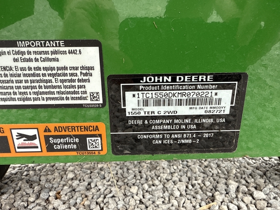 2021 John Deere 1550 Mower/Front Deck