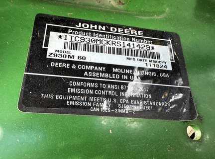2024 John Deere Z930M Mower/Zero Turn