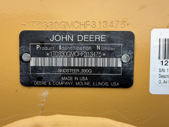 2017 John Deere 330G Skid Steer Loader